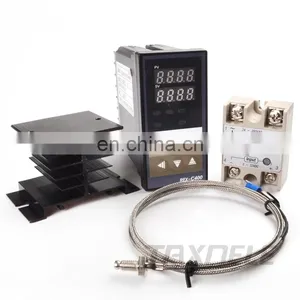 Dual Digital PID Temperature Controller REX-C400 With Sensor K Thermocouple M6 Input SSR ReplyOutput SSR-40DA REXC-400 thumbnail-1