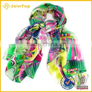 100% Digital Silk Scarf Printing Wholesale in China thumbnail-1