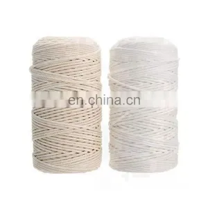 New Type Top Sale Natural Twisted 3mm*100mater Cotton Cord Wire for Cotton Rope Storage Basket thumbnail-2