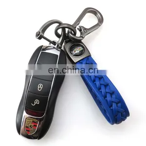 2021 Factory Wholesale Custom Logo Designer Genuine Leather Keychain for Cars thumbnail-2