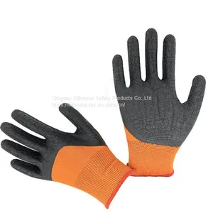 13Gauge Polyester Liner 3/4 Crinkle Latex Dipped Gloves Latex Coated Work Gloves Latex Half Coated Gloves thumbnail-2
