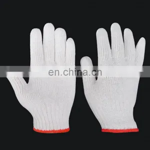 Custom Logo Industrial Grip Knit Durable Safety Labour Protection Working White Cotton Gloves For Gardening thumbnail-5
