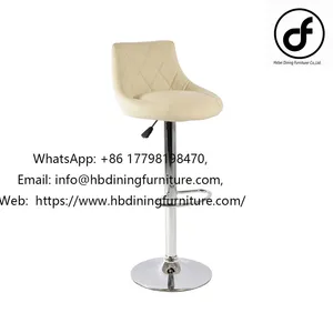 Upholstered Leather Metal Foot Lift Swivel Bar Stool thumbnail-1