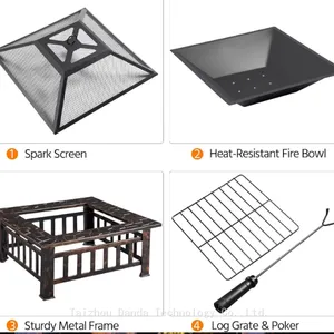 Portable High Quality Fire Pit With Smokeless Wood Burning Feature For Outdoor Patio Garden BBQ Grills Backyard Indoor Use thumbnail-3