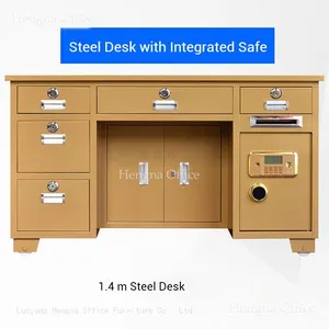 Steel Desk With Integrated Safe | Payment Security & Theft Protection | Hospital Billing Office - OEM Factory thumbnail-2