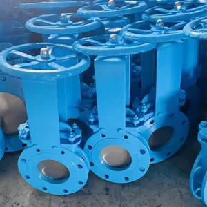 PN16 Stainless Steel Flange Manual Worm Gear Gate Valves Wafer Type Knife Gate Valve Factory Price thumbnail-6