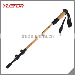 Bamboo Adjustable External Quick Lock Walking Stick Trekking Pole thumbnail-1