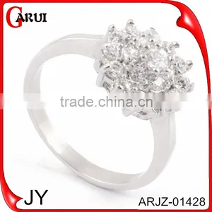 2015 Hot New Jewelry Pave Crystal Wedding Ring Silver Lady Rings thumbnail-1