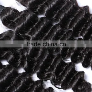8A Natural Black 100% Virgin Deep Wave Malaysian Hair Bundles Supplier's Choice thumbnail-5