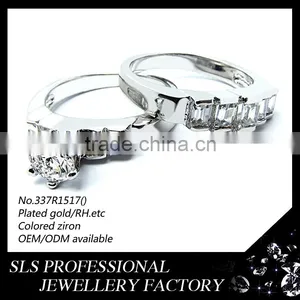 Shengleishi Hot Sale Light Weight Silver Engagement Couple Rings thumbnail-2