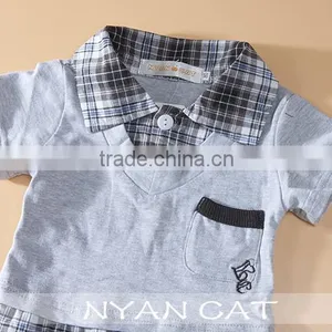 2016 New Arrival Baby Boy Kids Clothes Handsome Boy Jumpsuit Boy Lapel Rompers thumbnail-3