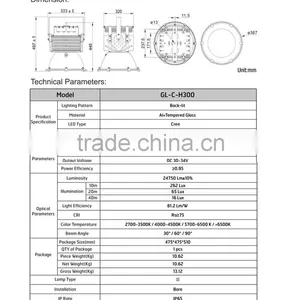 Gielight ul Tuv Saa Approved 300w Led Highbay Light thumbnail-6