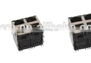 Shielded 2*N Ports RJ45 PCB JACK /Socket/Connector With LED thumbnail-1