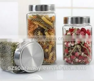 Candy Glass Storage Jar Sealed Cans Straight Dry Fruit Flower Pot With Silver Screw Cap thumbnail-3