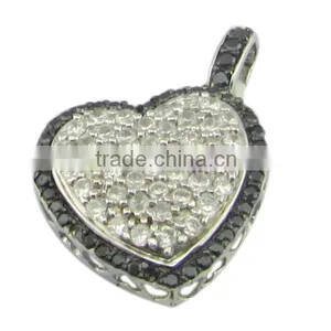 New Design Heart-shaped Silver Jewelry Pendant Two-tone Plating Pendant thumbnail-1