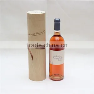 Cheap Single Round Tube Wooden Wine Gift Boxes thumbnail-4