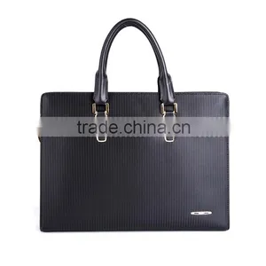 Mens Top Layer Real Cow Leather Shoulder Briefcase 14 Inch Laptop Bag Tote Bag thumbnail-6