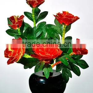 Whole Sale LED Fiber Optic Rose Flowers in Red Color /LED Fiber Optic Flower Light in Different Style for Good Sale thumbnail-5