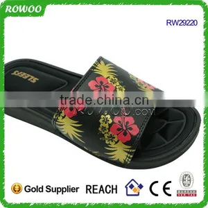 Flower Print Upper Slide Slipper Womam Beatiful Memory Foam Sandal Slipper thumbnail-3