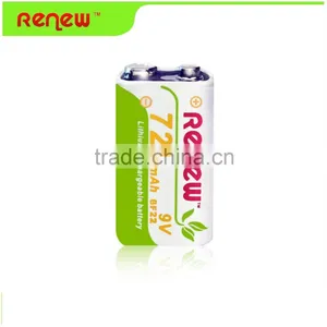 RENEW 6 Pack 9V 6F22 720mAh High Volume Lithium-ion Rechargeable 9 Volt Li-ion Batteries thumbnail-2