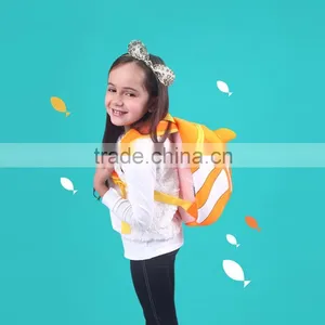 Promotion Neoprene Backpacks Baby Girls Boys Lovely Waterproof Kids Cartoon Fish Top Quality Brand School Bag thumbnail-4