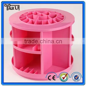 Hot Sell Pink Rotating Acrylic Cosmetic Organizer, Custom Plastic Storage Cosmetic Organizer thumbnail-3