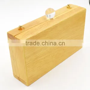 Custom National Style Wooden Purse Eveing Bag Wood Clutch thumbnail-1