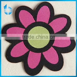 Hangzhou Label Factory Custom Flower Shaped Woven Label Patch for Girls Pantyslip thumbnail-1