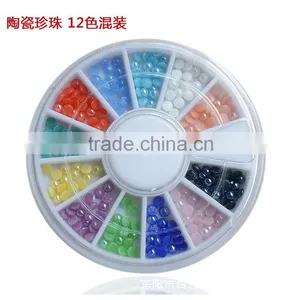 12 Colors Ceramic Pearl Wheel Nail Decoration for the Toe Nails thumbnail-1
