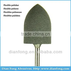 Rh101M 3/32" Reinforced HP Shank Bullet Shaped Black Brown Silicone Rubber Polishers Polishing Compounds thumbnail-1