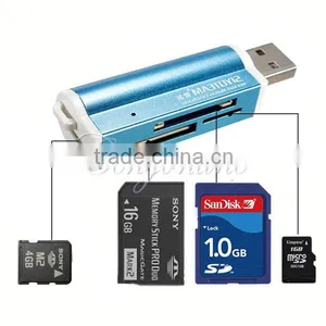 All in 1 USB 2.0 Multi Memory Card Reader Adapter Connector For SD MMC TF M2 Memory Stick MS Duo RS-MMC Retail Packag thumbnail-1