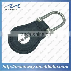 Customized Novelty Blank Custom Metal Black Leather Key Chain thumbnail-4