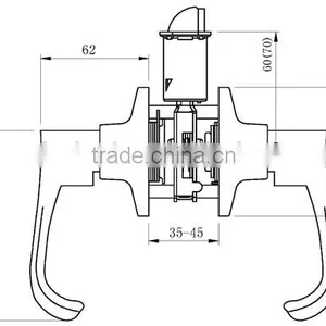 North and South American Style Zinc Alloy Double Handles Main Door Tubular Lever Locks thumbnail-6