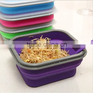 Square Shape Silicone Bowl With Lid,non-toxic Silicone Bowl,airtight and Tasteless Silicone Bowl thumbnail-1