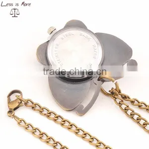 New Arrival Copper Plated Butterfly Pocket Watch Necklace/gift/pendent Watch thumbnail-2