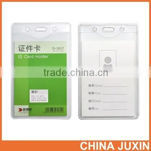 Vertical Style Clear PVC Business ID Badge Card Holder Case With Slot & Chain Holes thumbnail-4