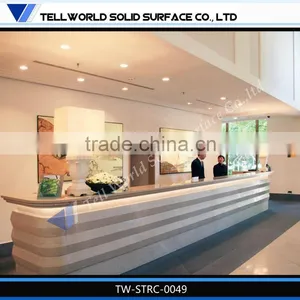 Top Quality 100% Acrylic Solid Surface Hotel Reception Desk/table Modern thumbnail-4