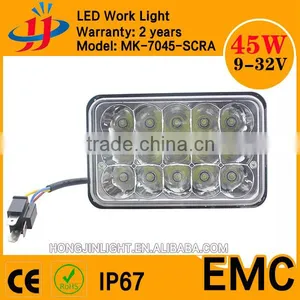 Super Bright IP67 Led Work Light 45W Jeep Headlight 7inch 12v Square Car Work Light thumbnail-1