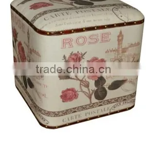 Household Colorful Decoration Linen Stool Storage Seating Box thumbnail-2