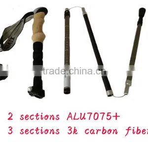 Xia Guang Aluminum 7075 & 3 Sections3kcarbon Fiber Nordic Telescopic Adjustable Trekking Poles thumbnail-1
