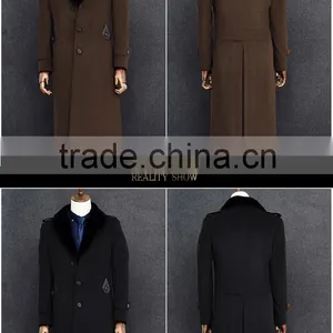 British Style Long Winter Jacket Men Woolen Jacket Blazers for Men Slim Fit thumbnail-4
