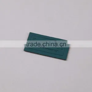 Green Color Embossed Logo Fake Leather Patch PU Label thumbnail-3