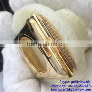 Luxury 24ct Gold Plated Housing for Apple Watch 38mm 42mm Setting With Diamond , Crystals thumbnail-6
