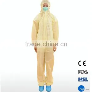 2015 New Products Waterproof YELLOW Disposable Coverall With Hood thumbnail-1