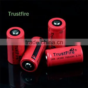 TrustFire Wholesale IMR16340 3.7v 700mAh Rechargeable High Drain Lithium Battery for Flashlight, E-cig, Power Tools thumbnail-1