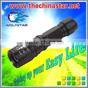 Zoomable PMMA Lens 18650 Battery Torch Light LED With CREE Q5 thumbnail-1