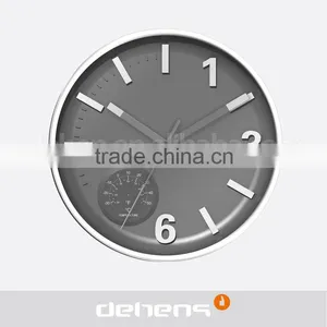 DEHENG 12 Inch Cheap Plastic Wall Clock With Temperature thumbnail-4
