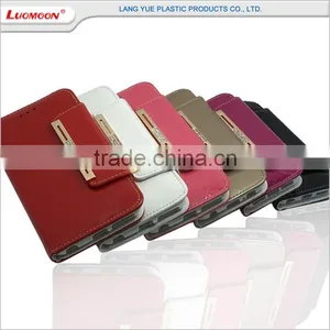 Metal Button Strap Card Slot Knurling Leather Case Cover for Samsung Galaxy On7 s6 Core 2 thumbnail-4