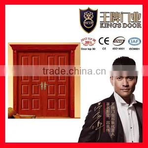 2014 New Eco Painting Wooden Doors With Upper Head Frame thumbnail-1
