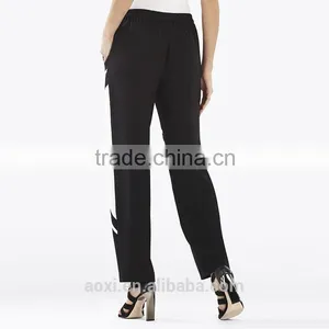 OEM Service Clothes Factroy Contrast Color Latest Trousers Design New Women Fashion Pants thumbnail-3